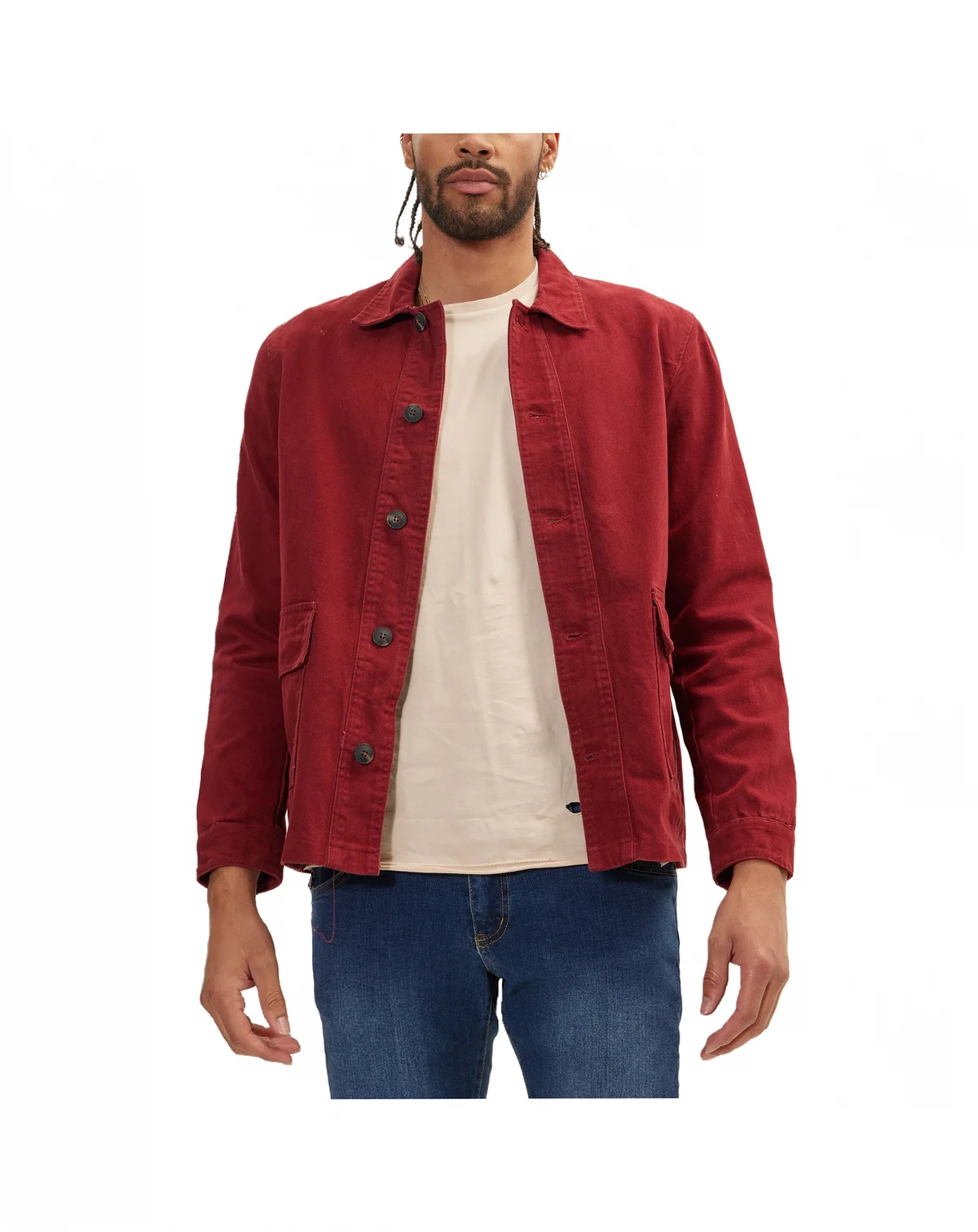 Men's Modern Button-Up Cotton Jacket