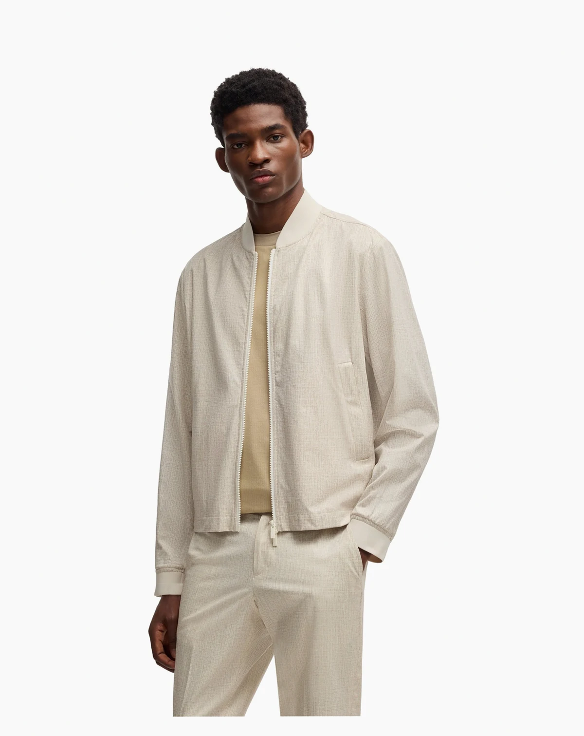 Men's Two-Way Zip Water-Repellent Packable Jacket