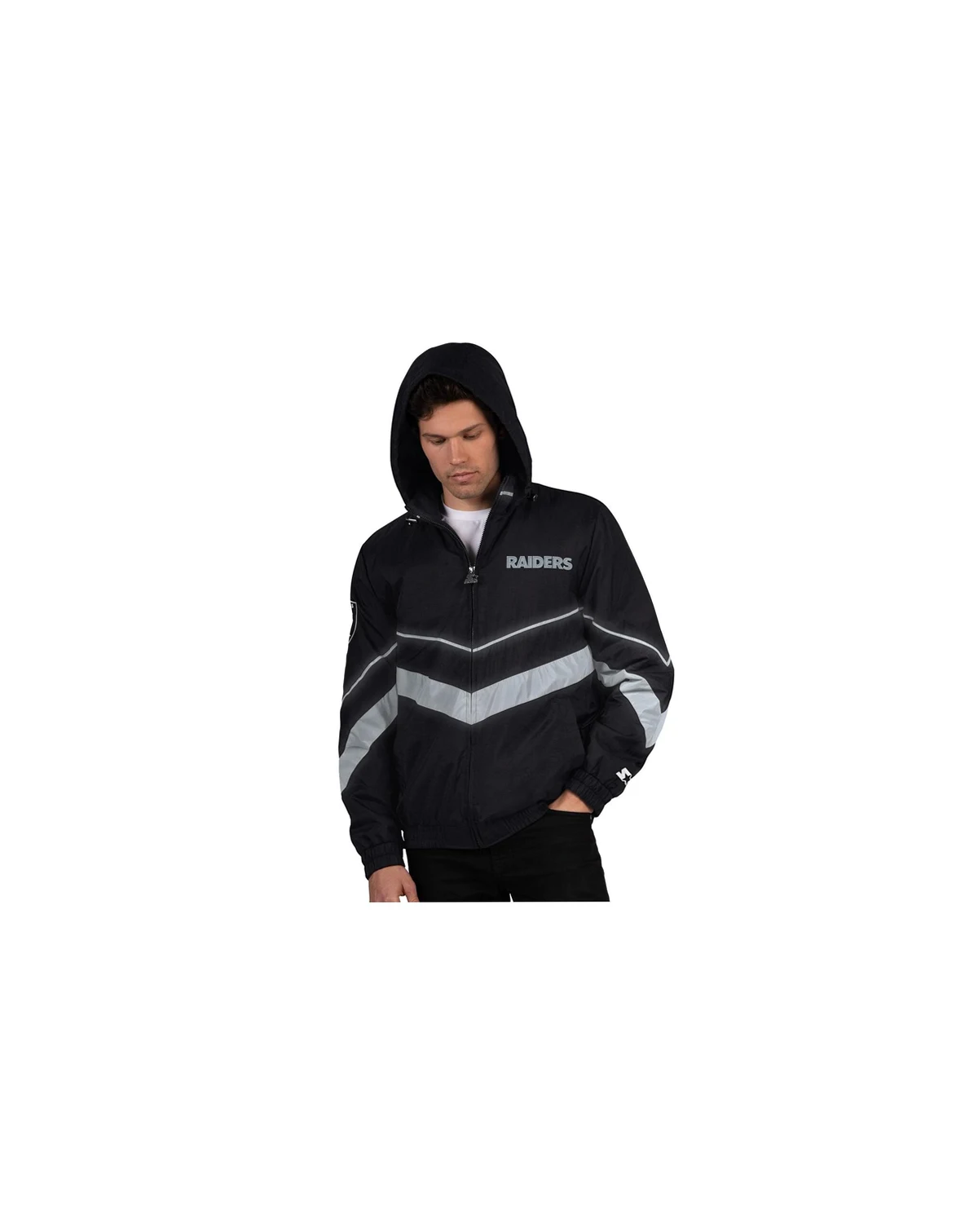Men's Black/Silver Las Vegas Raiders Thursday Night Gridiron Full-Zip Jacket