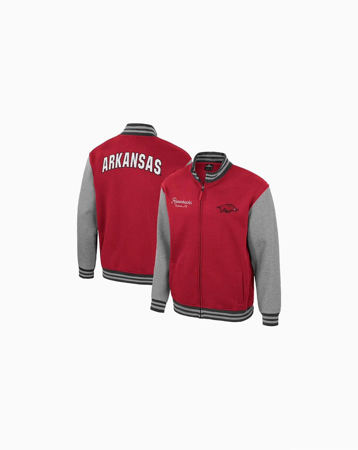 Men's Cardinal Arkansas Razorbacks Ambi-Turner Full-Zip Varsity Jacket