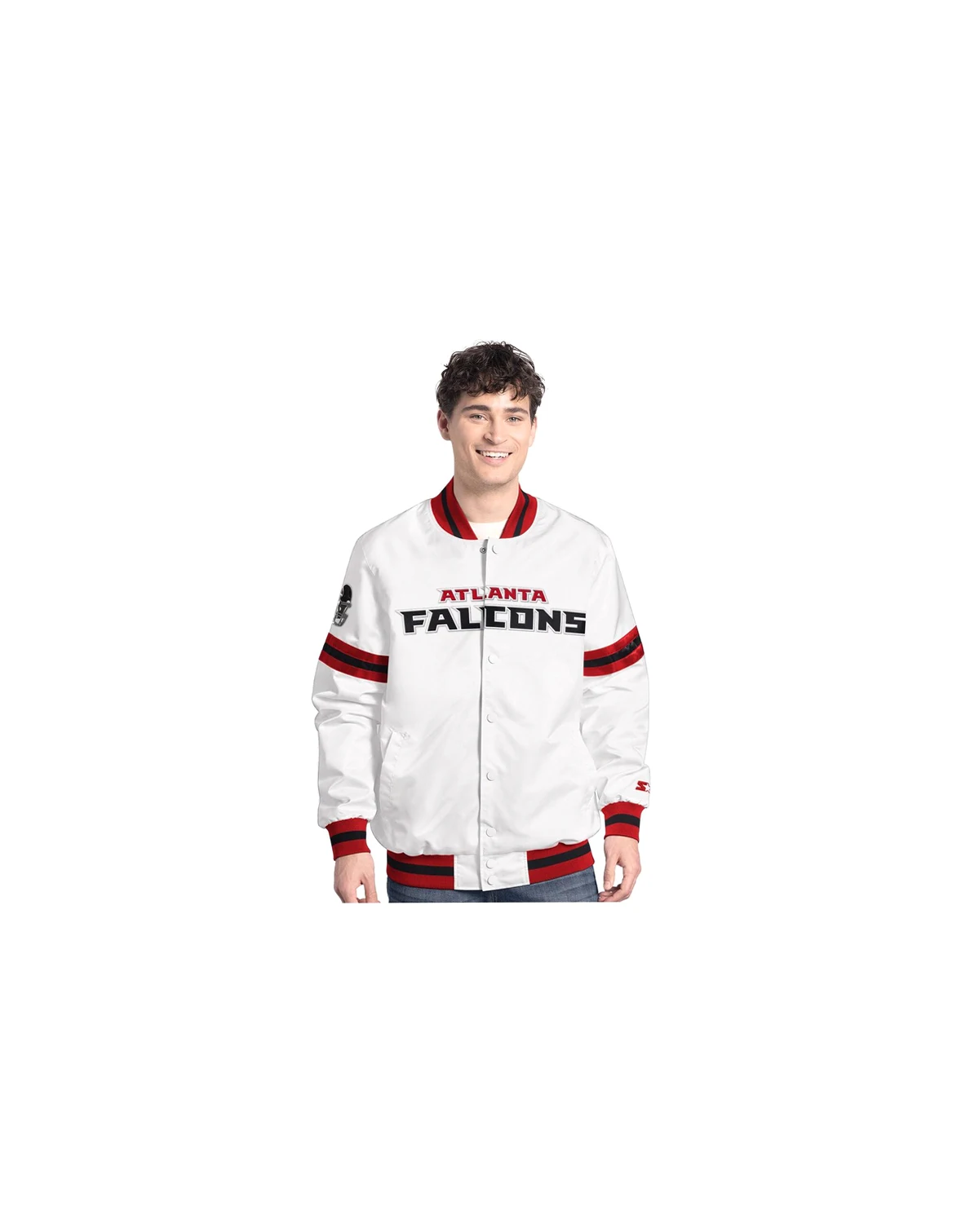 Men's White Atlanta Falcons Scout Full-Snap Varsity Jacket