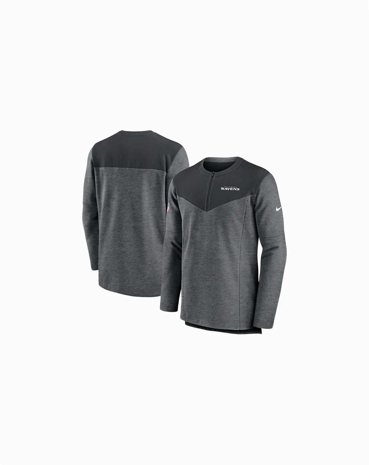 Men's Charcoal Baltimore Ravens Sideline Lockup Performance Quarter-zip Jacket