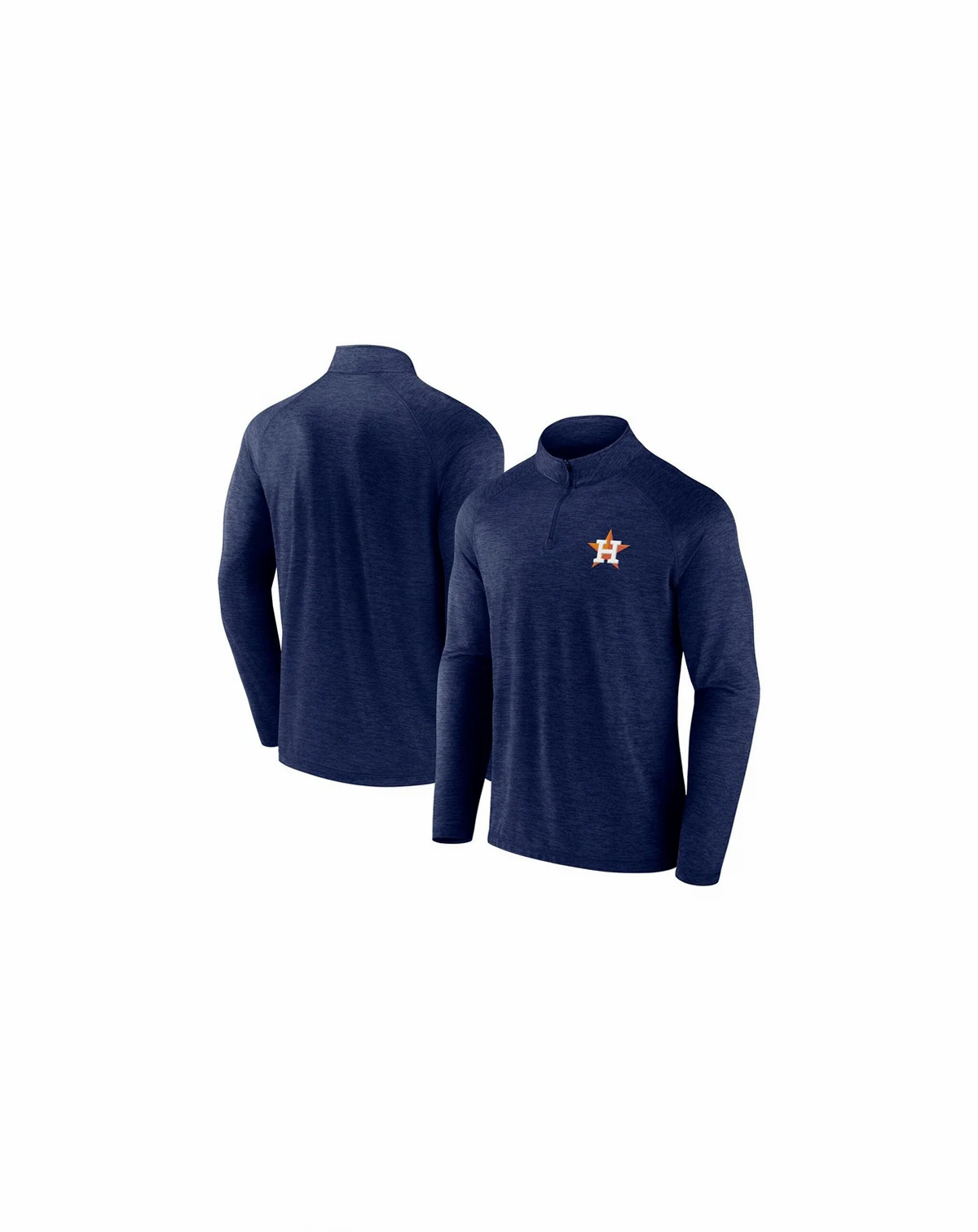 Men's Navy Houston Astros Head-to-Head Raglan Quarter-Zip Jacket