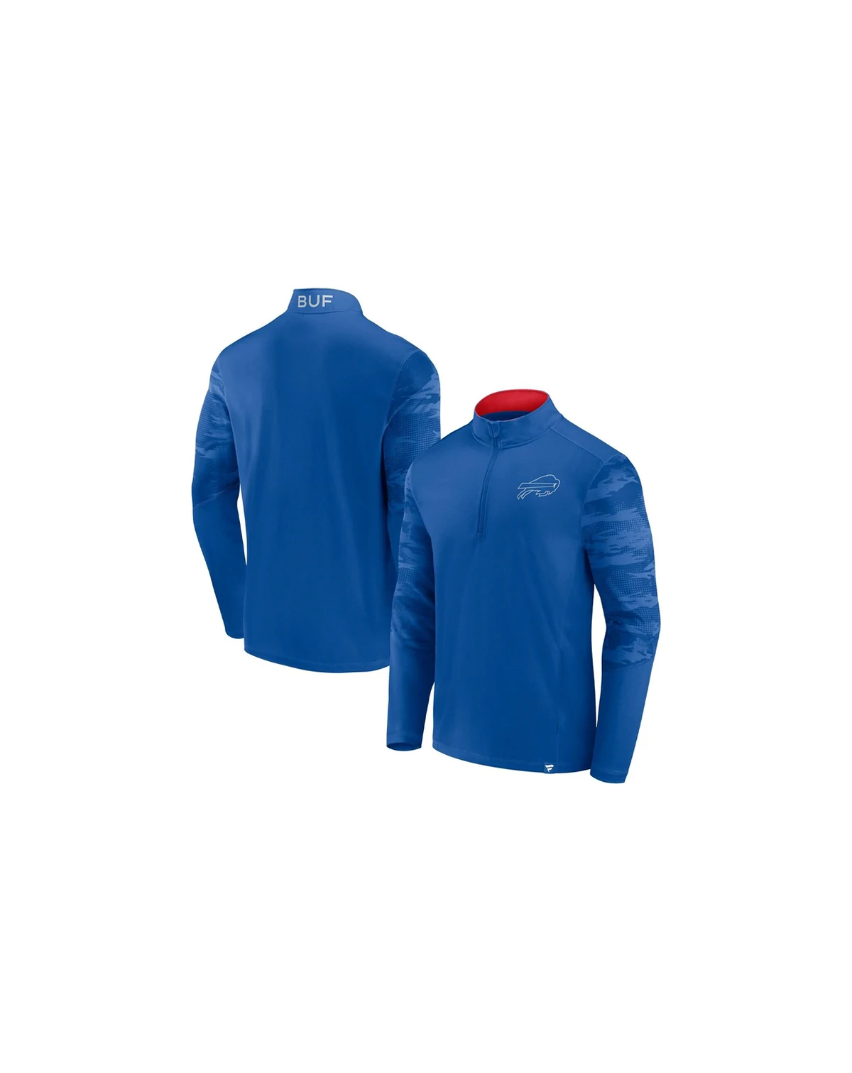 Men's Royal, Red Buffalo Bills Ringer Quarter-Zip Jacket