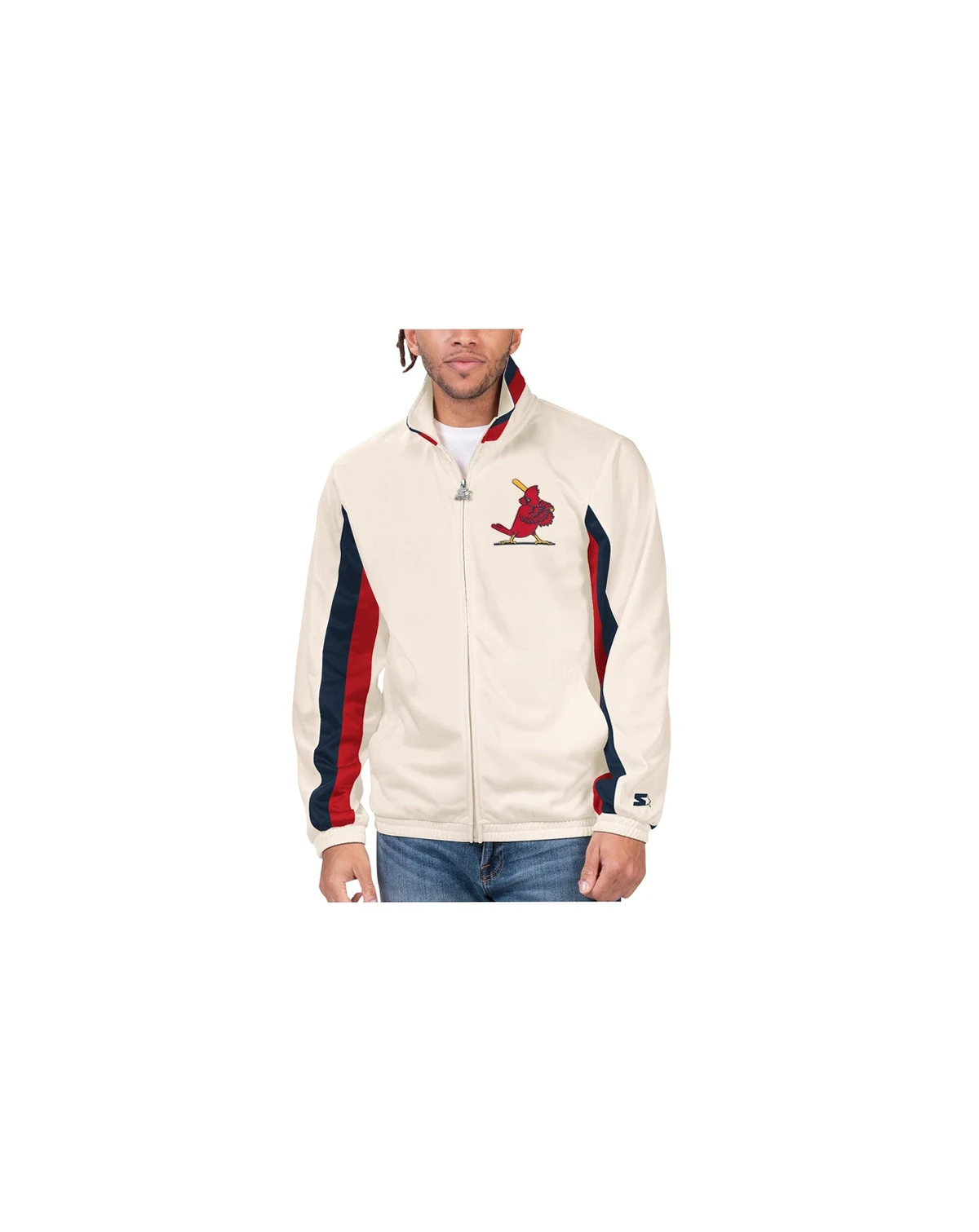 Men's Cream St. Louis Cardinals Rebound Cooperstown Collection Full-Zip Track Jacket