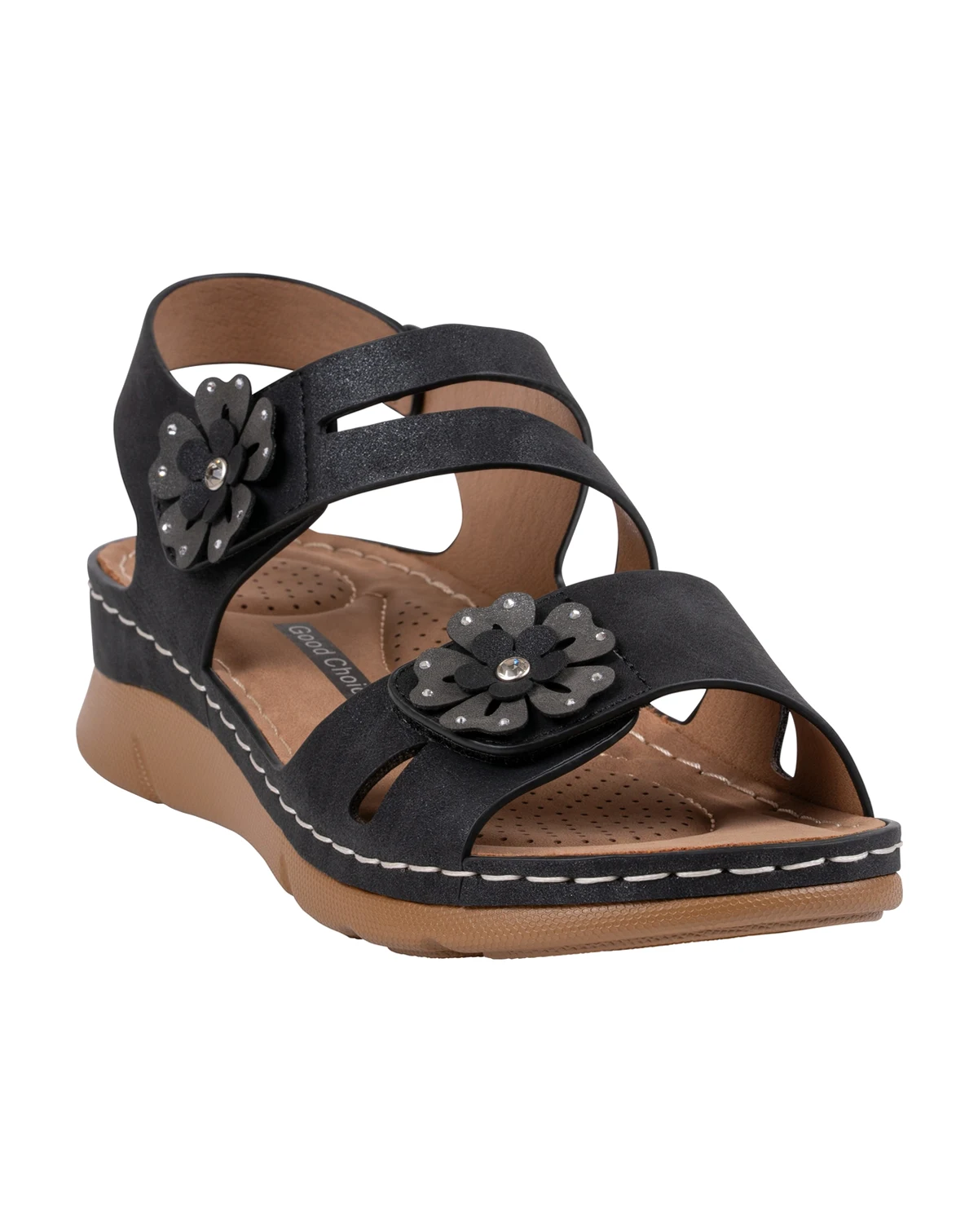 Women's Cadance Double Band Rosette Comfort Sandals