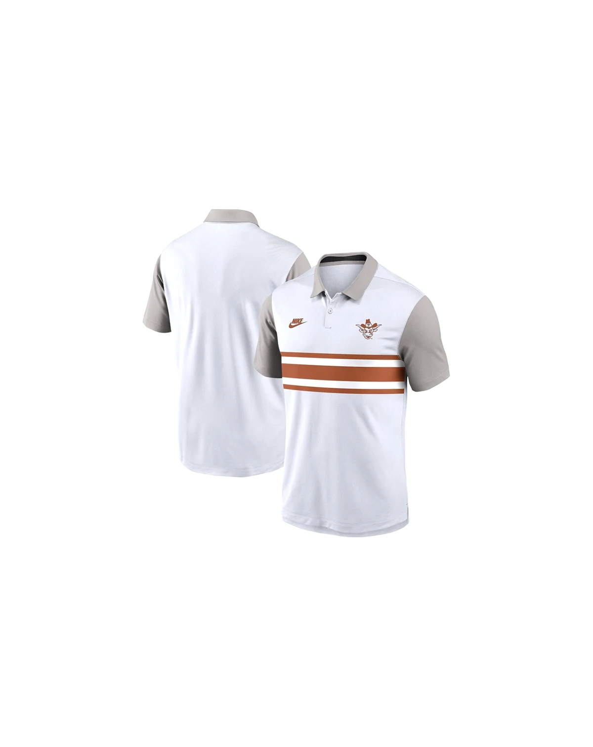 Men's White/Gray Texas Longhorns Athletic Prep Legacy Logo Vapor Performance Polo Shirt