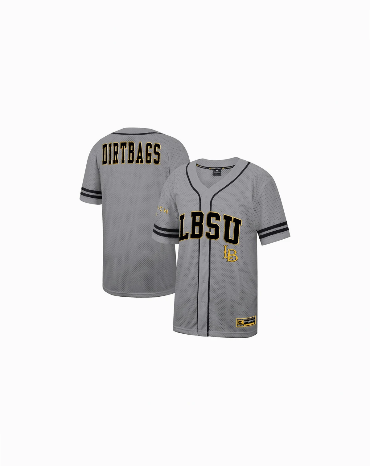 Men's Gray Cal State Long Beach the Beach Free Spirited Baseball Jersey