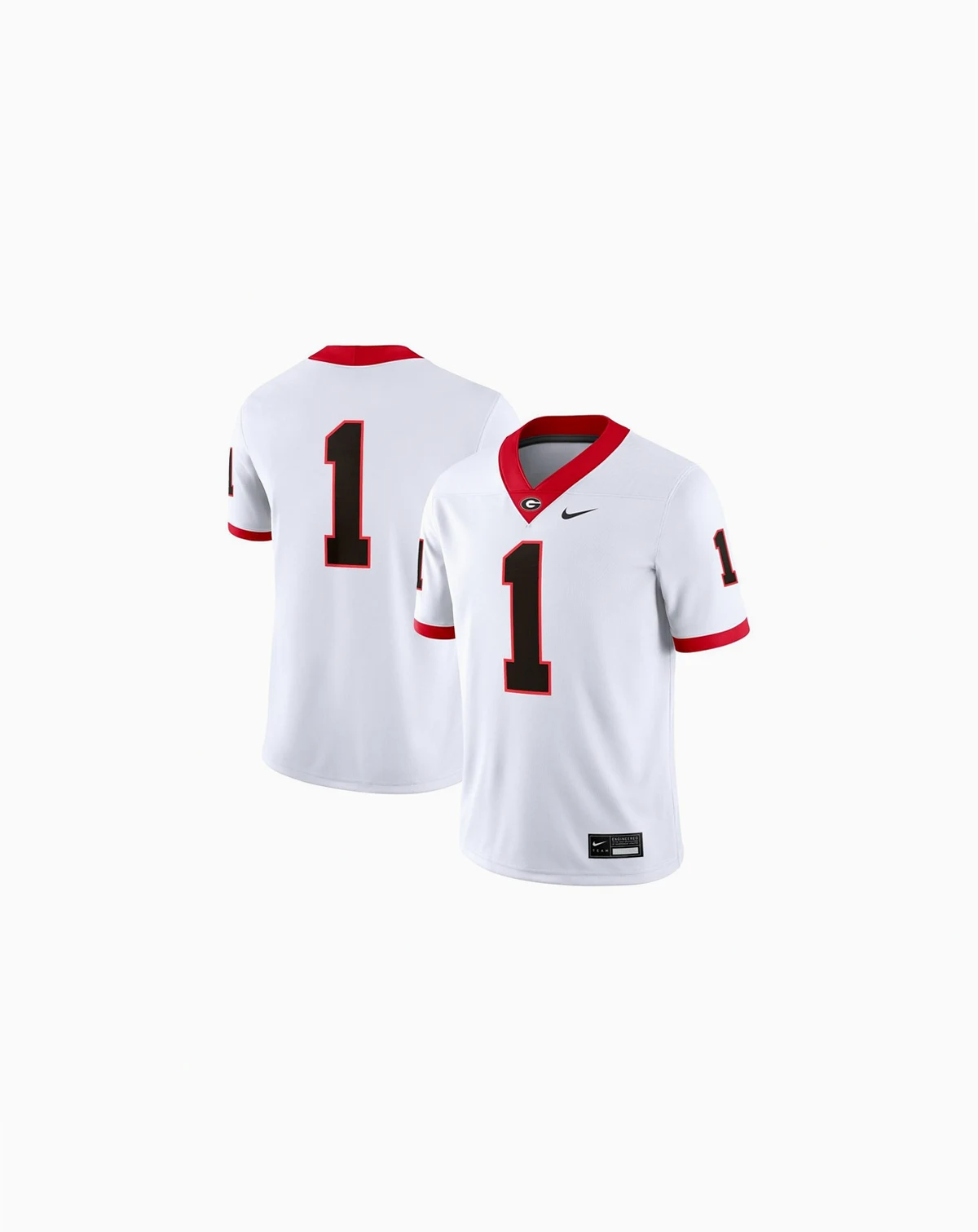 Men's 1 White Georgia Bulldogs Game Jersey