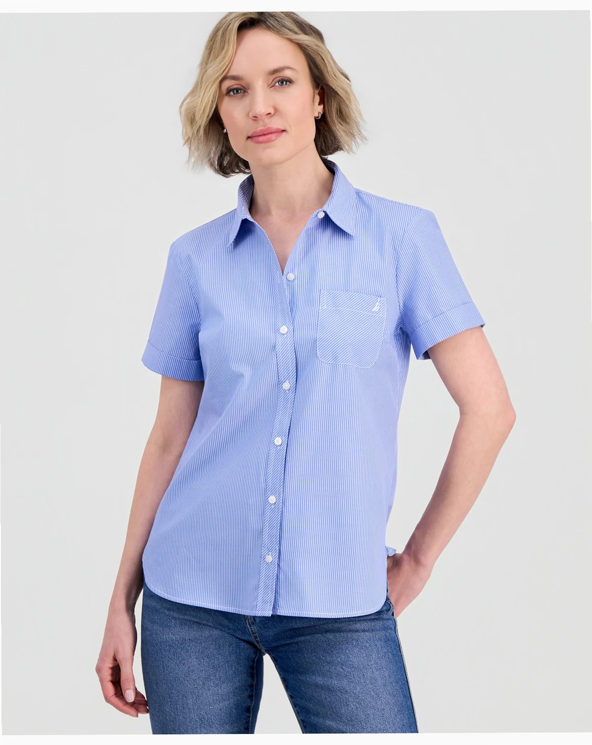 Jeans Women's Newport Stripe Cotton Camp Shirt
