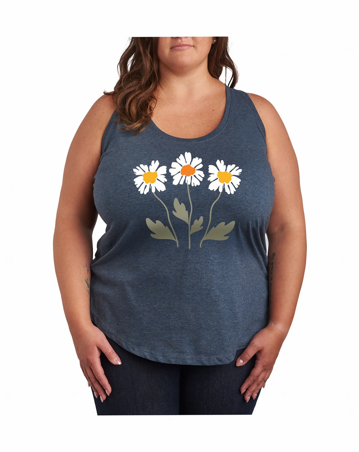Retro Daisies Plus Size Graphic Tank