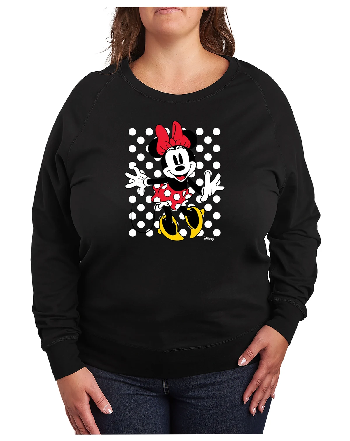 Plus Size Disney Minnie Mouse Dots Graphic Pullover T-shirt