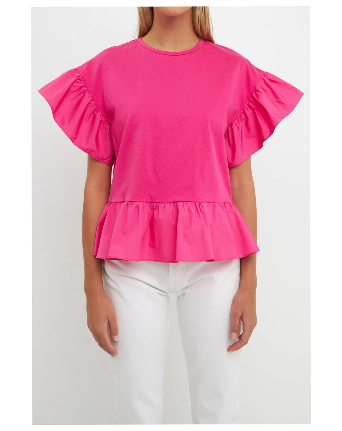 Women's Mixed Media Knit Top