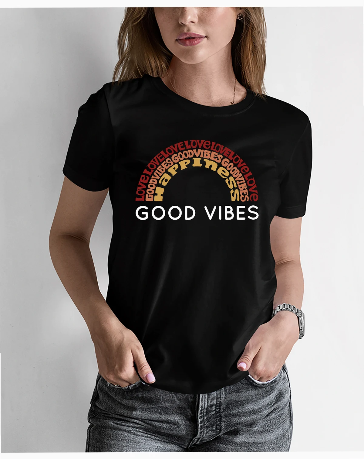 Women's Word Art Good Vibes T-Shirt