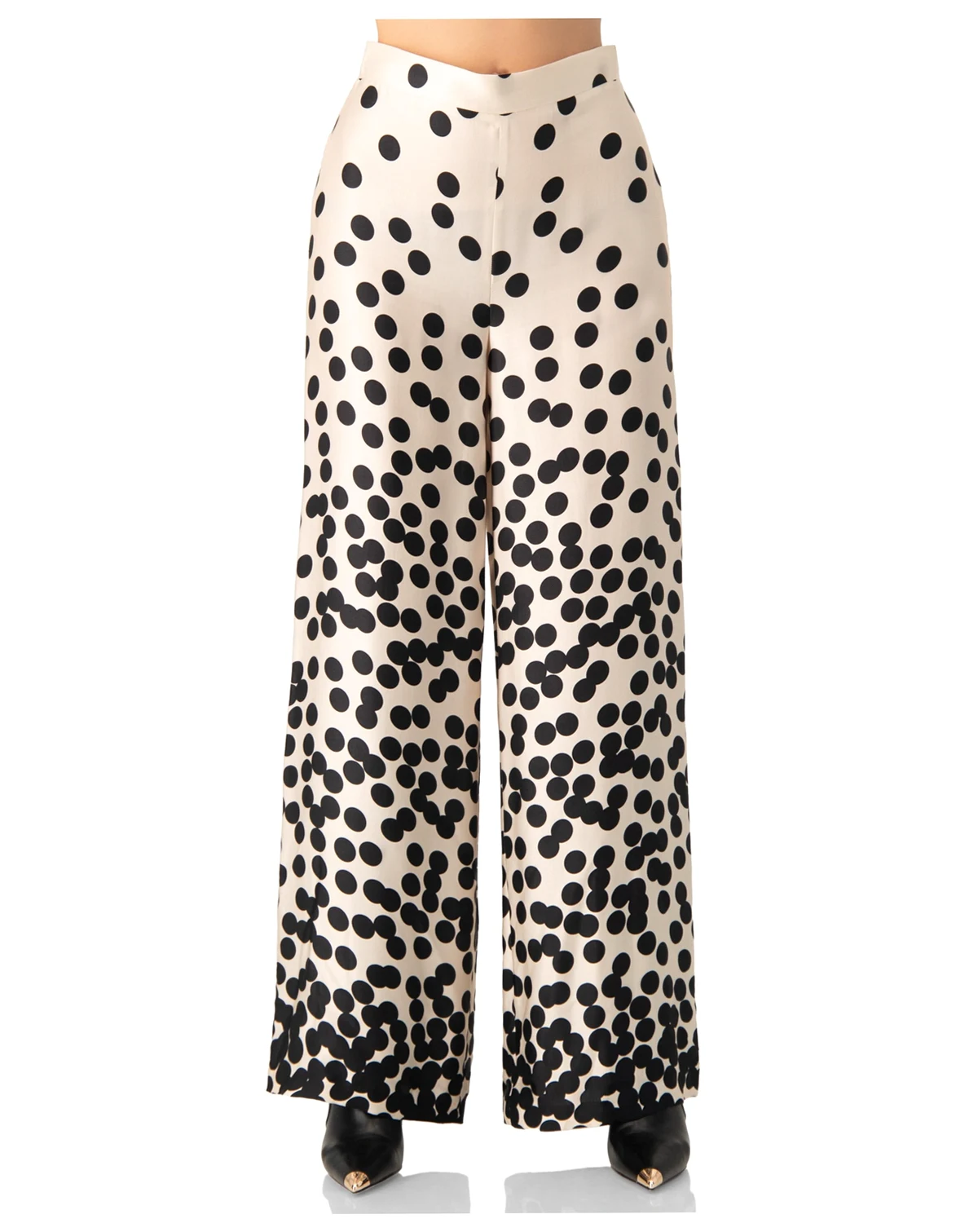 Women's Wide-Leg Polka Dot Palazzo Trousers