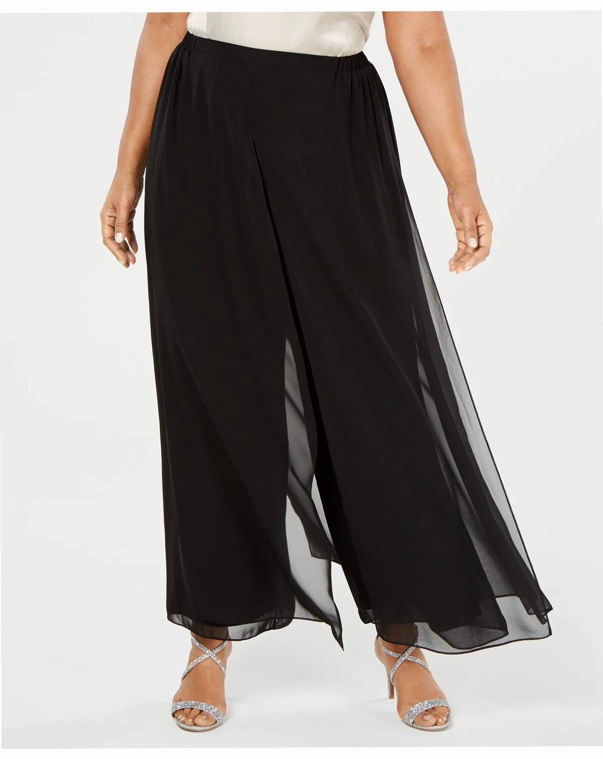 Plus Size Flowy Wide-Leg Pants