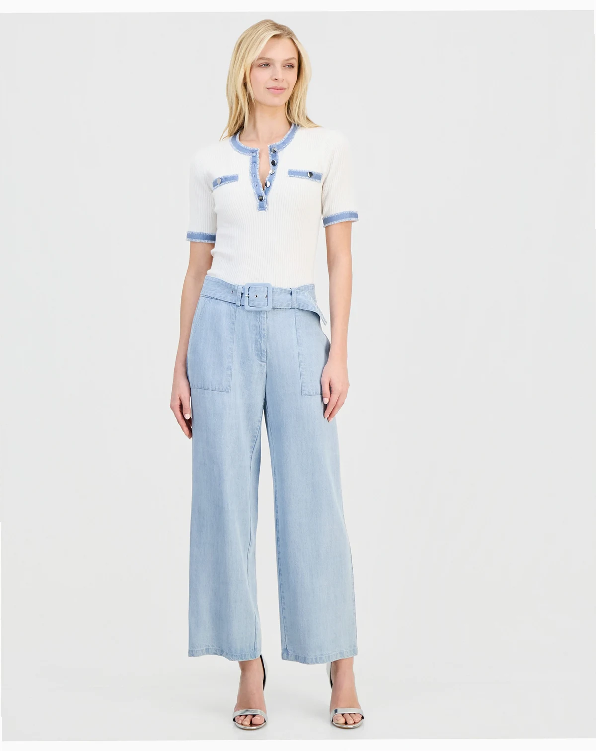 Women's Belted Wide-Leg Pants
