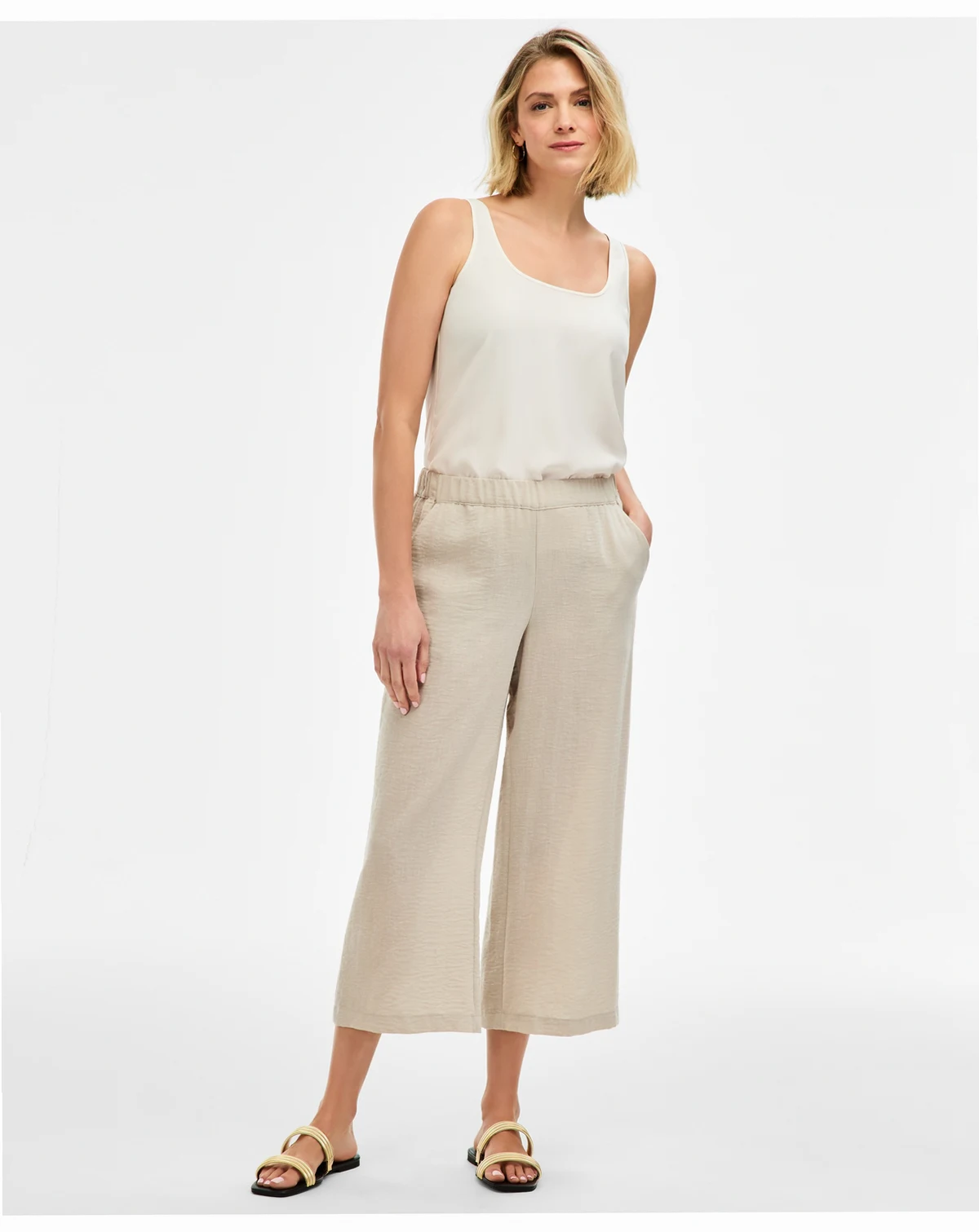Women's Crinkled Cropped Pull-On Pants, Macy's Exclusive