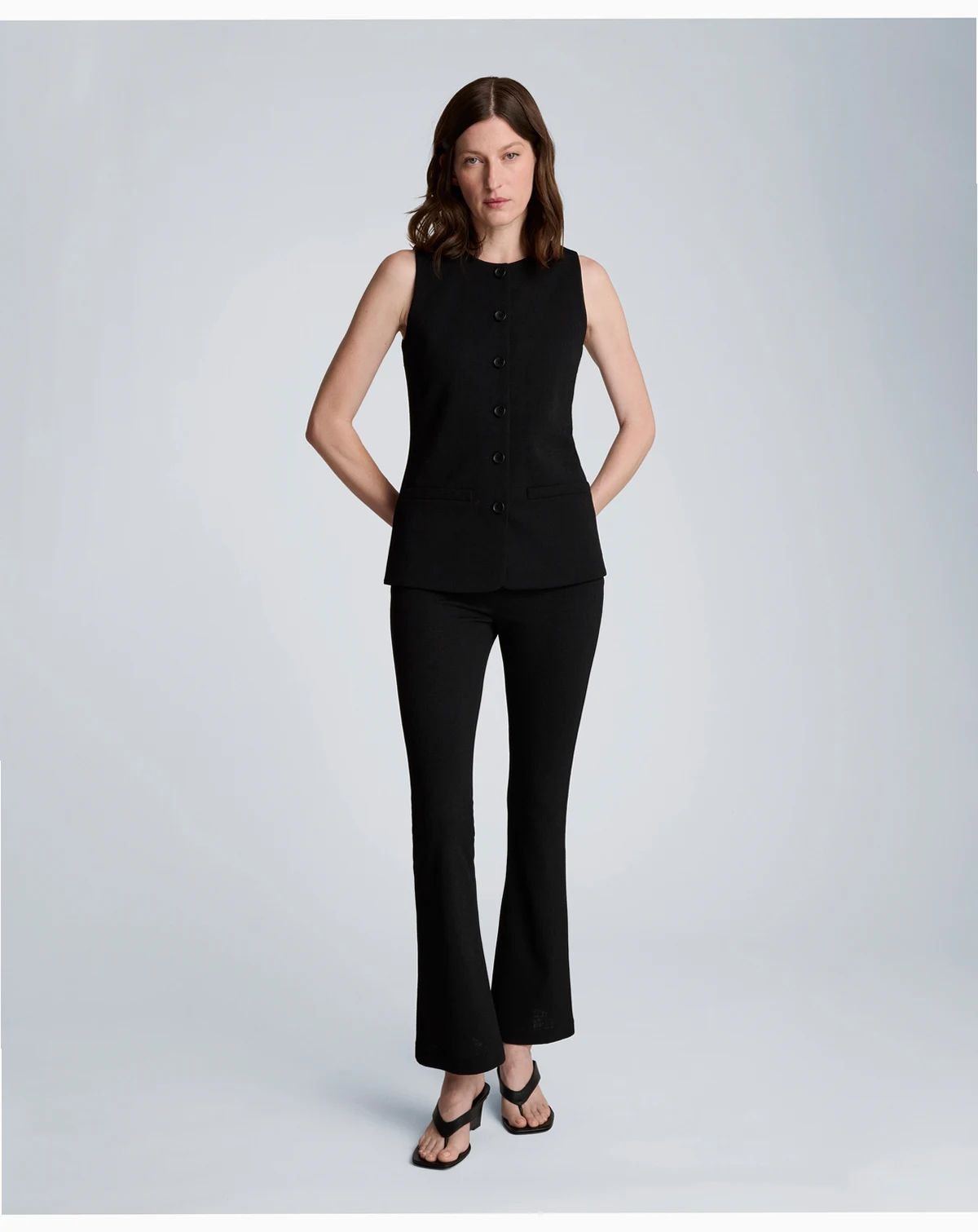 Textured Knit Pull On Flare Pant with Inner Short