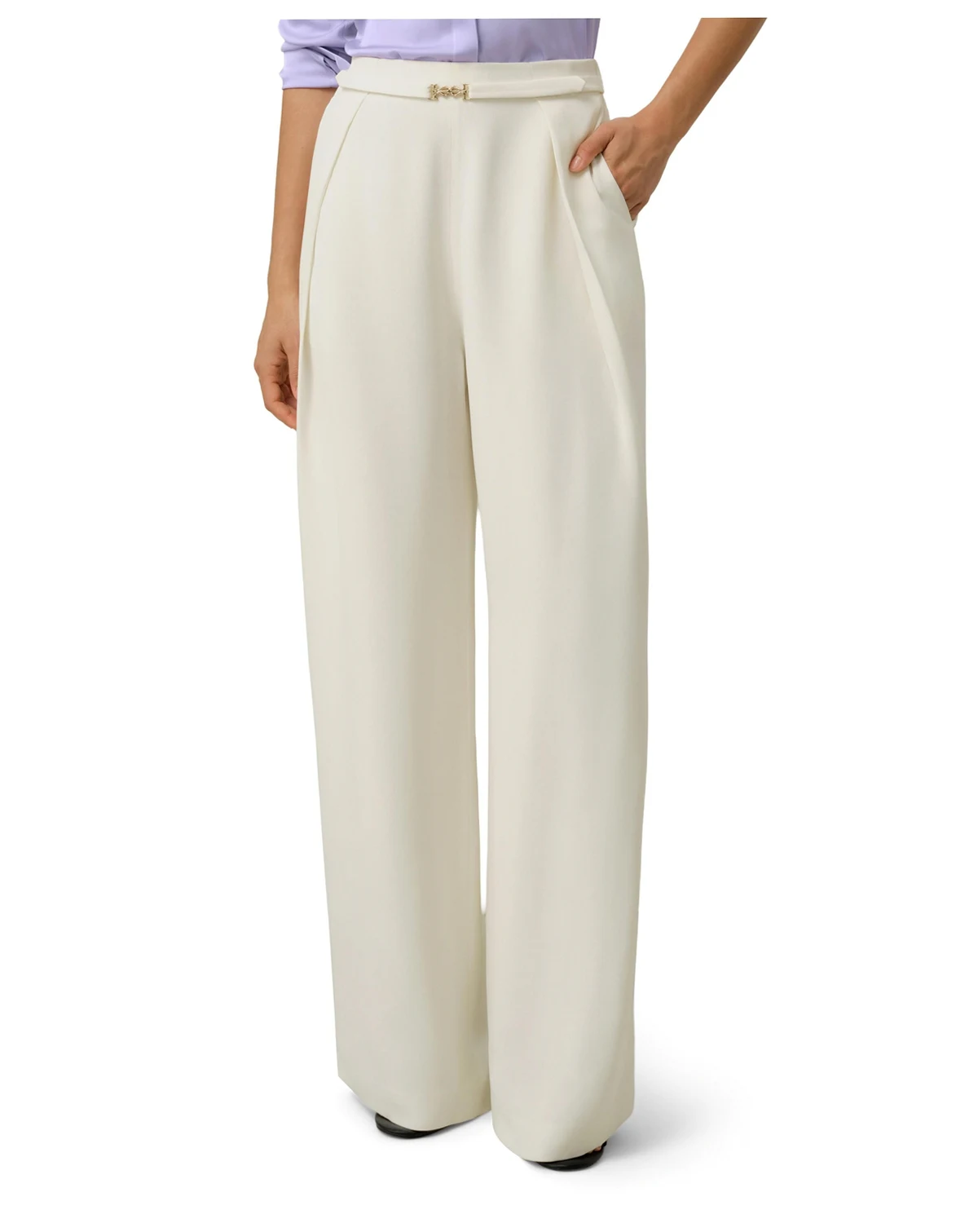 Women's Heavy-Weight Silk Crepe Wide-Leg Pant