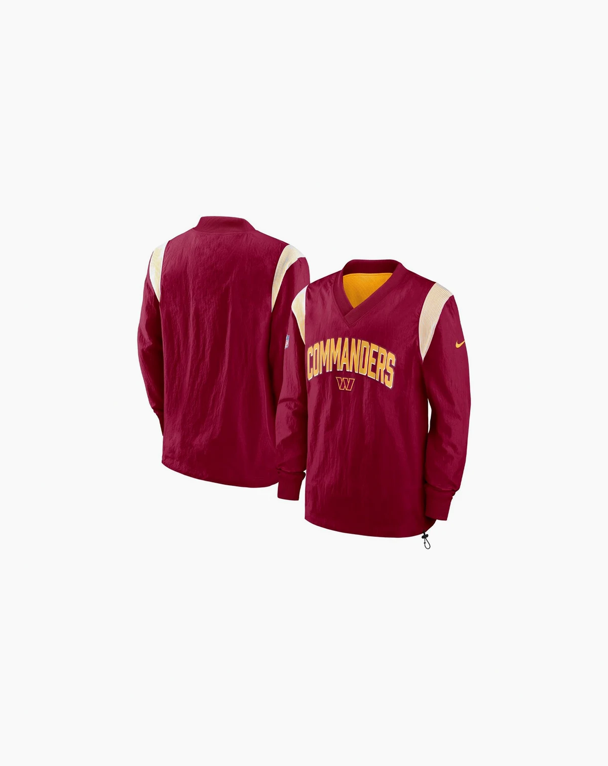Men's Burgundy Washington Commanders Sideline Athletic Stack V-neck Pullover Windshirt Jacket
