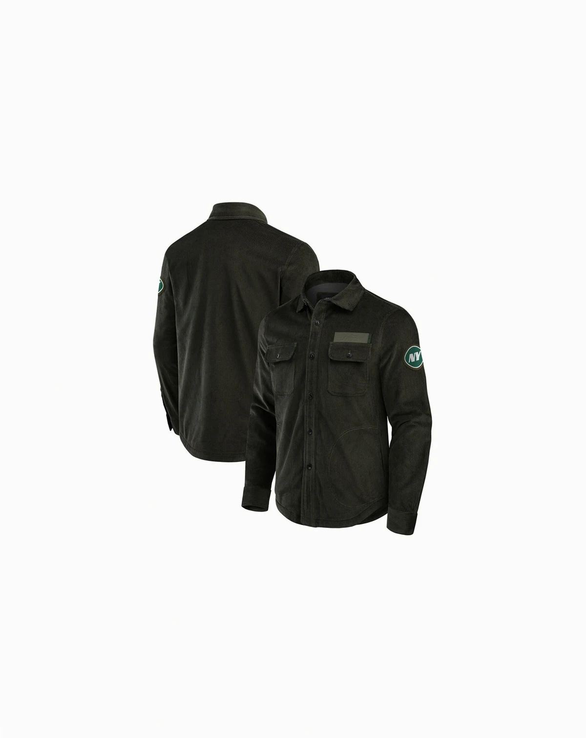 Men's Dark Green New York Jets Corduroy Full-Button Shacket