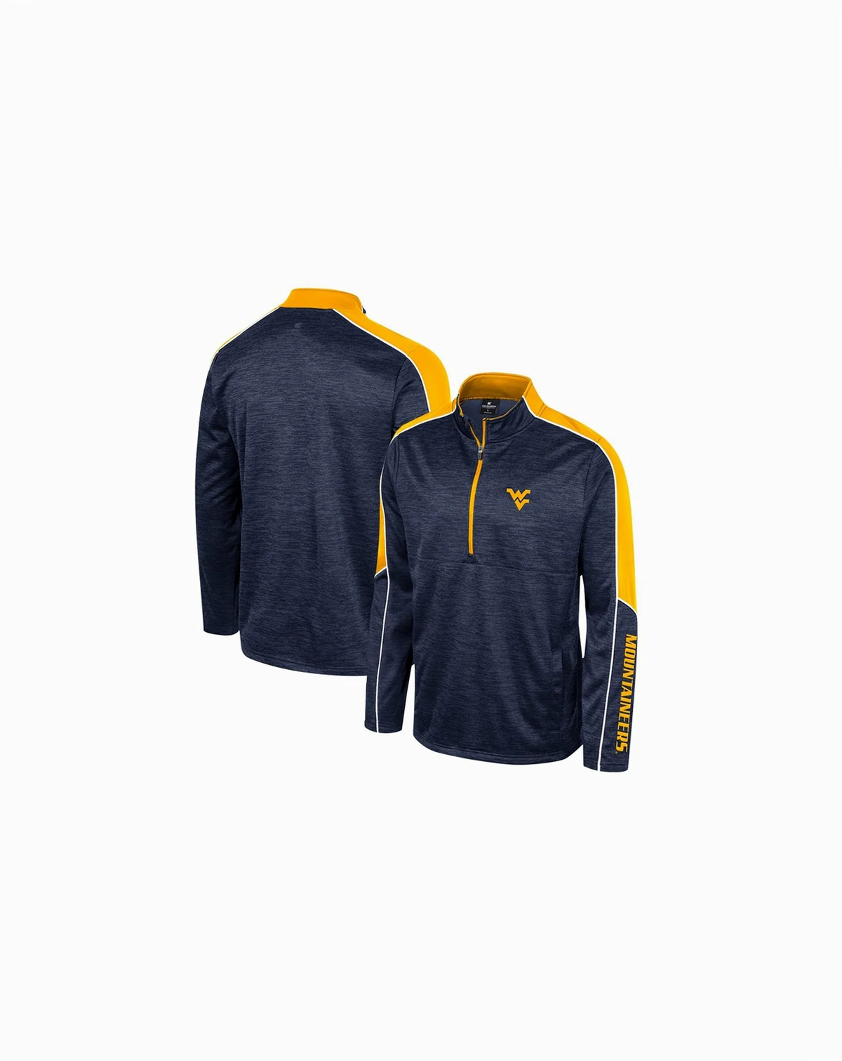 Men's Navy West Virginia Mountaineers Marled Half-Zip Jacket