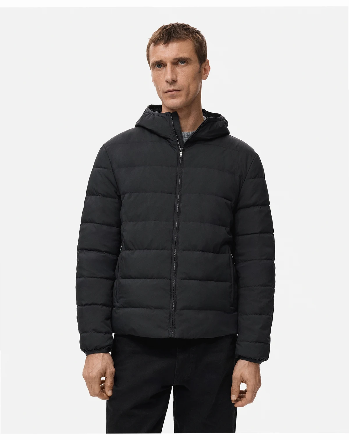 Men's Down And Feather Filling Quilted Jacket