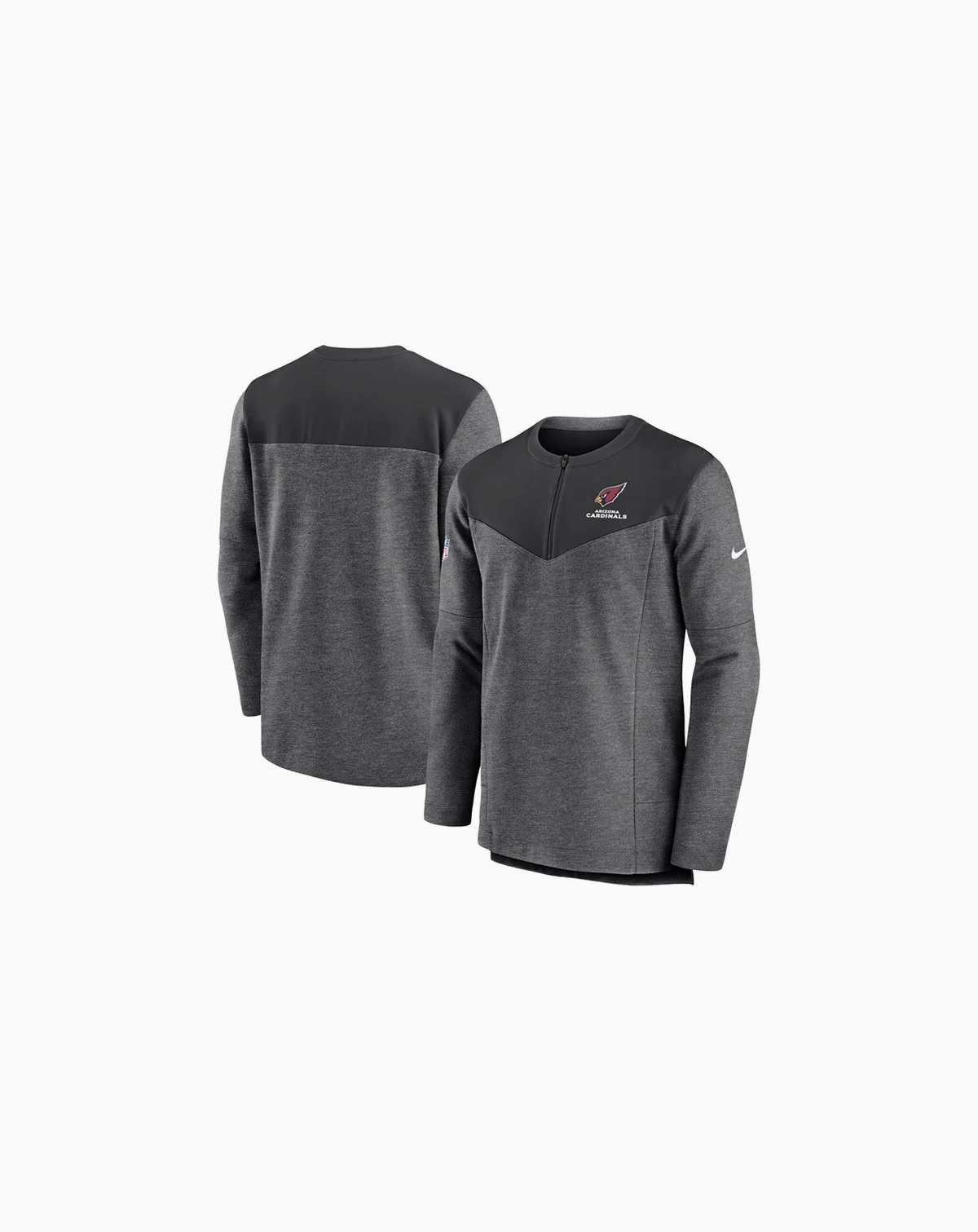 Men's Charcoal Arizona Cardinals Sideline Lockup Performance Quarter-zip Jacket