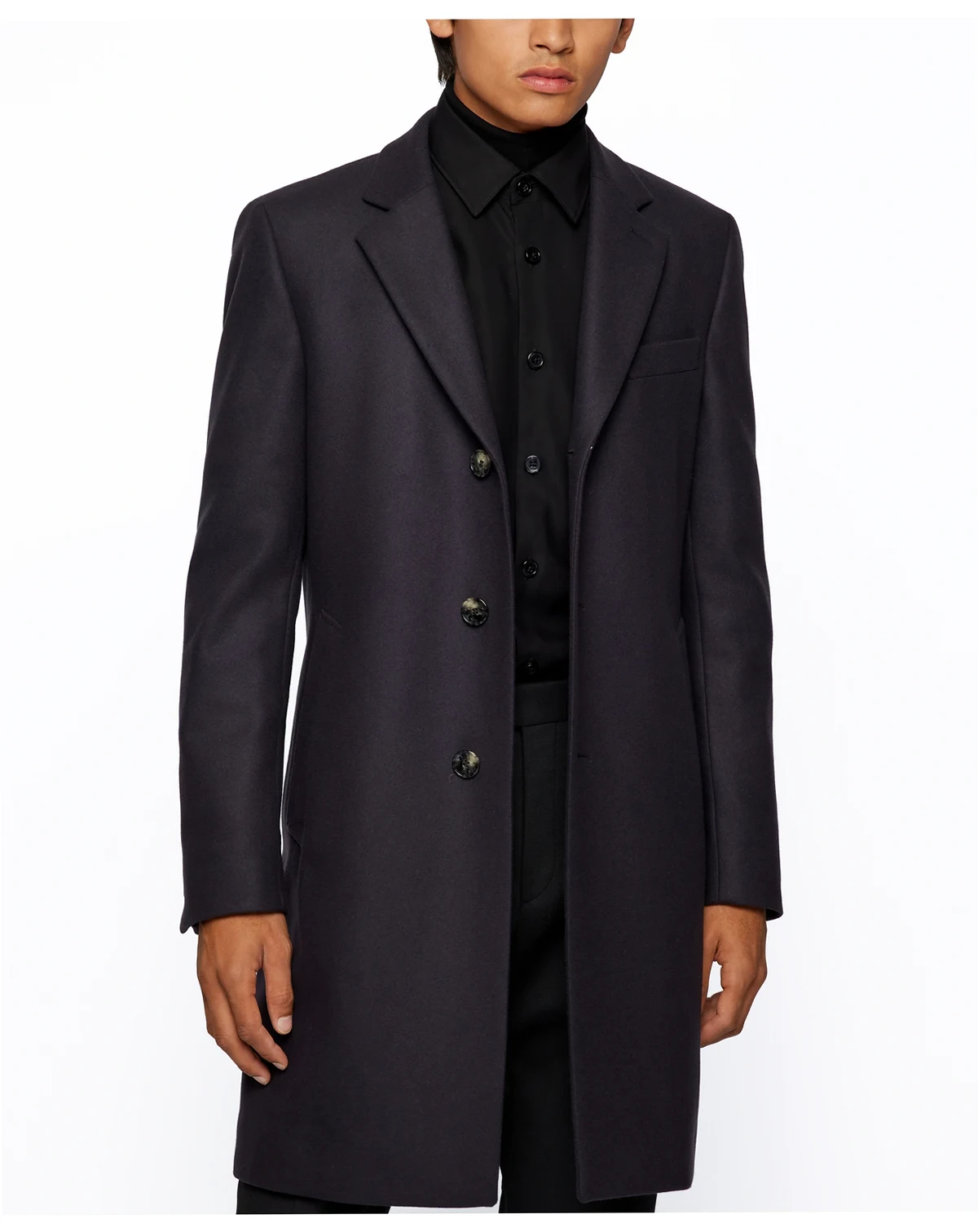 Men's Slim-Fit Formal Wool Coat