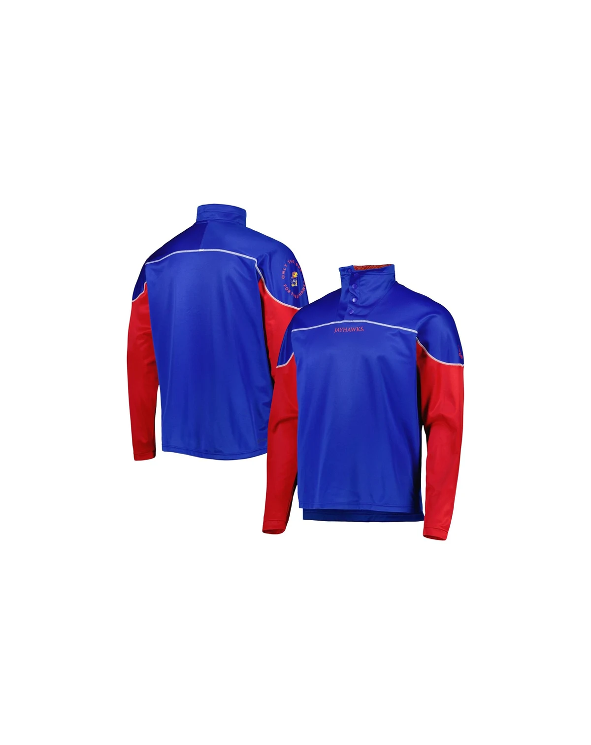 Men's Royal Kansas Jayhawks AEROREADY Knit Quarter-Snap Jacket