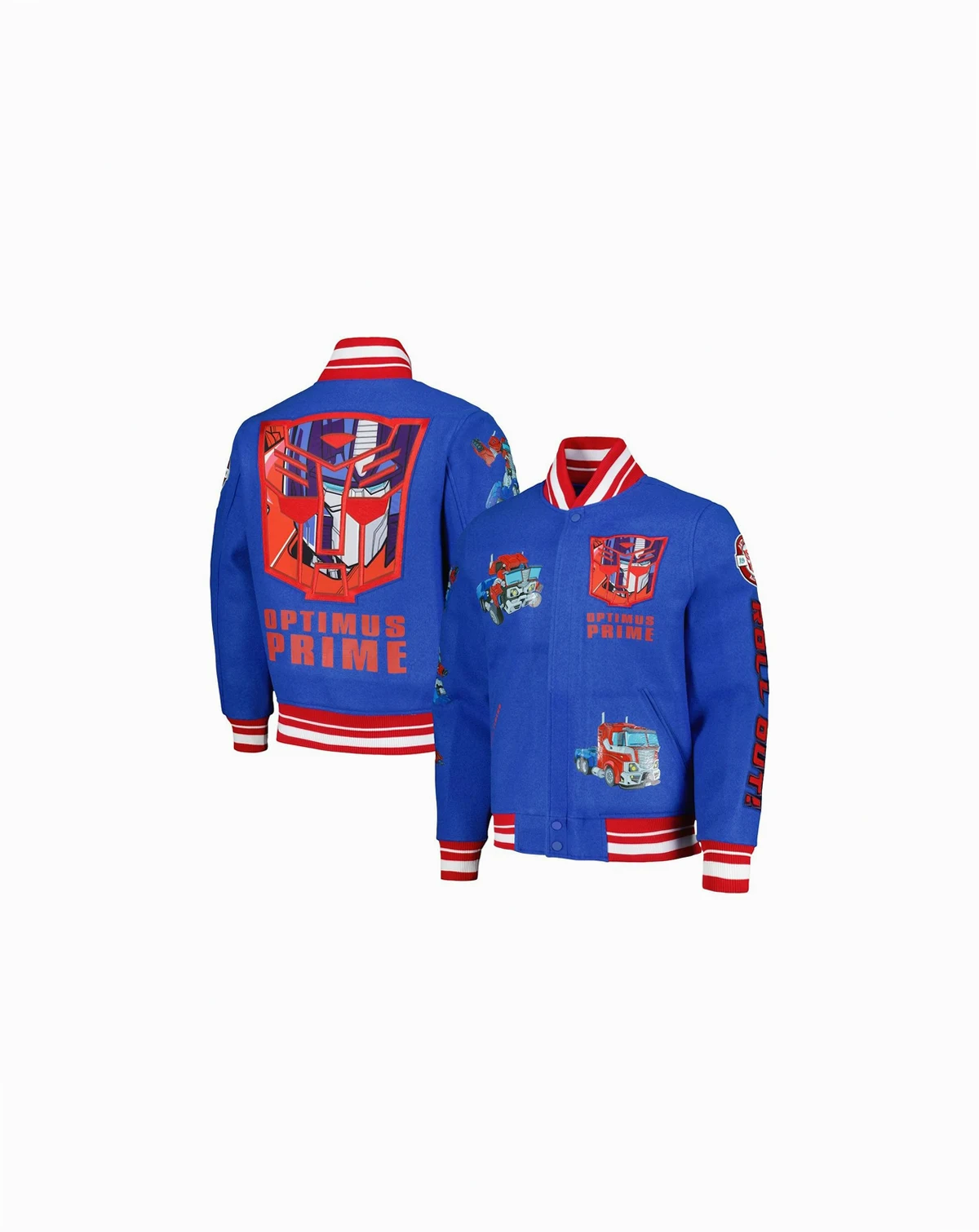 Men's Royal Transformers Roll Out Full-Zip Varsity Jacket