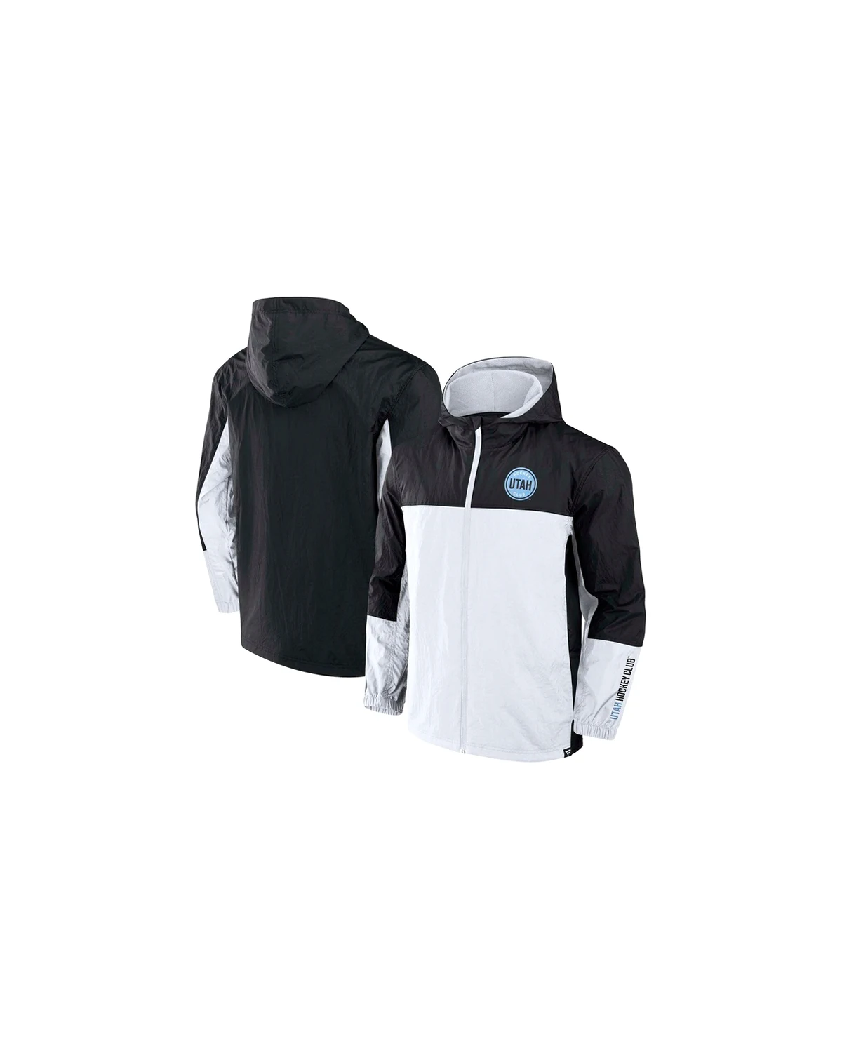 Men's Black Utah Hockey Club Crash the Net Full-Zip Hoodie Jacket