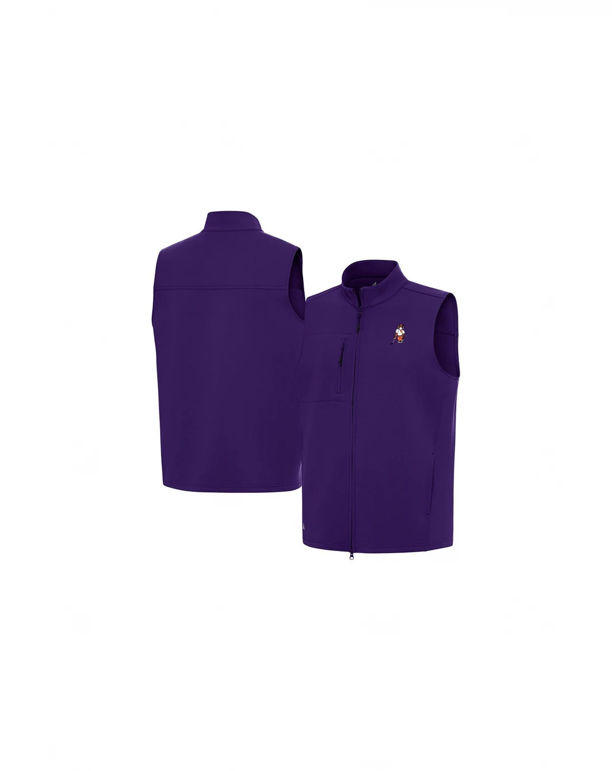 Men's Purple Clemson Standing Tiger Golf Demand Full-Zip Vest