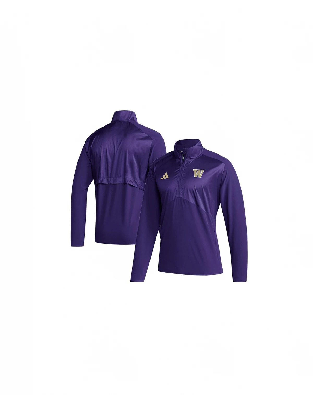 Men's Purple Washington Huskies Sideline AEROREADY Raglan Sleeve Quarter-Zip Jacket