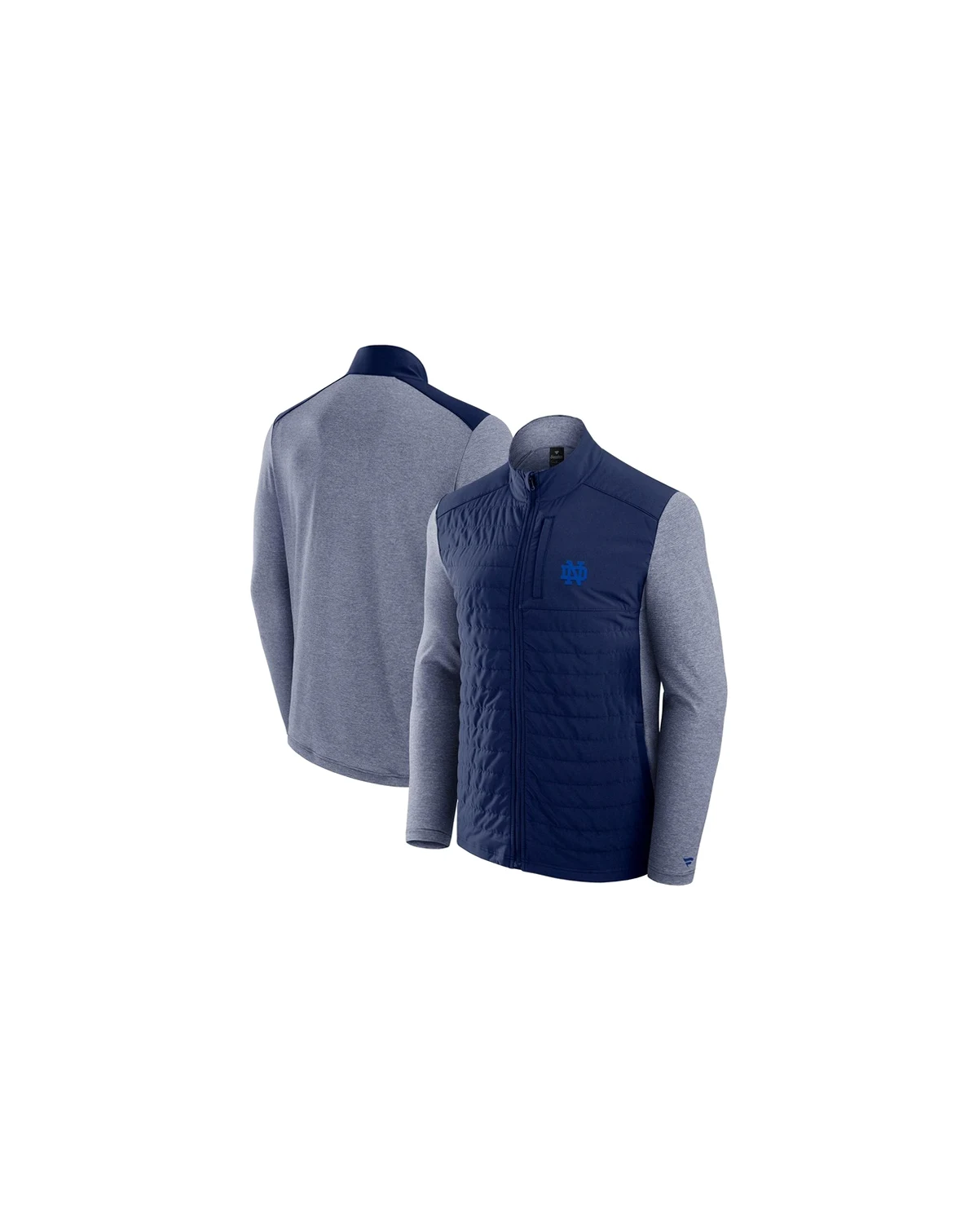 Men's Navy Notre Dame Fighting Irish Tonal Primary Logo Full-Zip Jacket