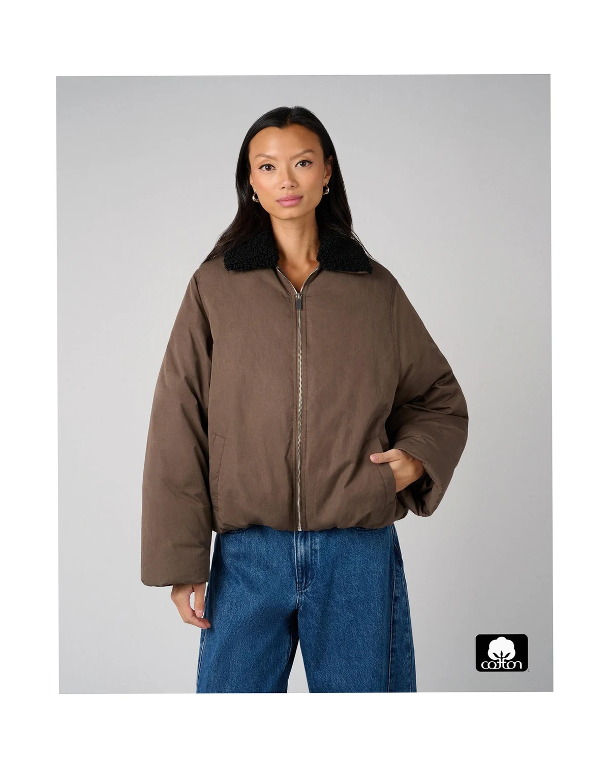 Women's Fur Collar Balloon Jacket