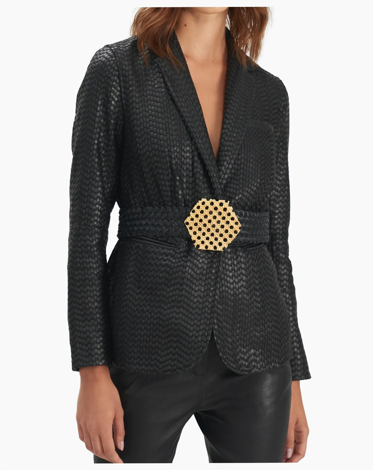 Women's Tatacoa Woven Leather Straight Fit Blazer