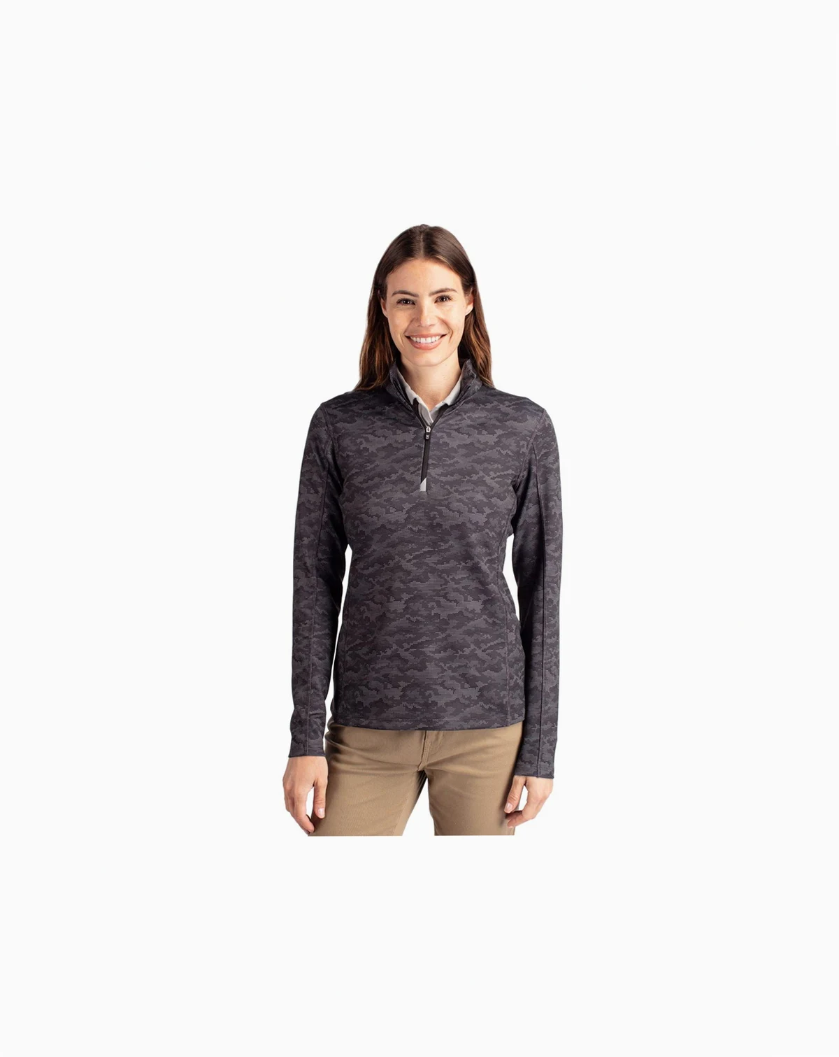 Women's Traverse Stretch Eco Camo Print Quarter Zip Pullover