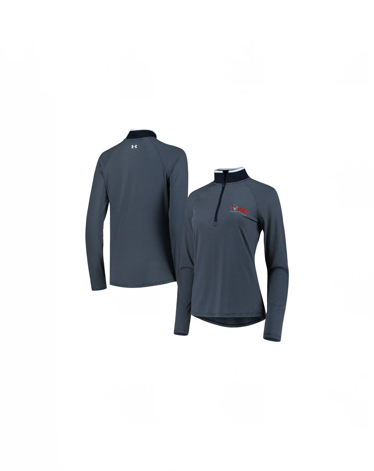 Women's Gray TOUR Championship T2 Stripe Raglan Quarter-Zip Jacket