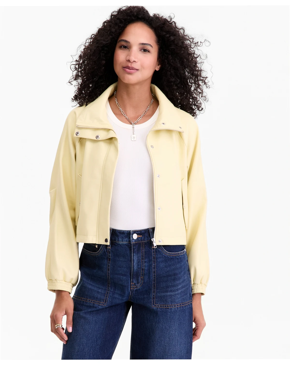 Women's Cropped Faux-Leather Jacket, Macy's Exclusive