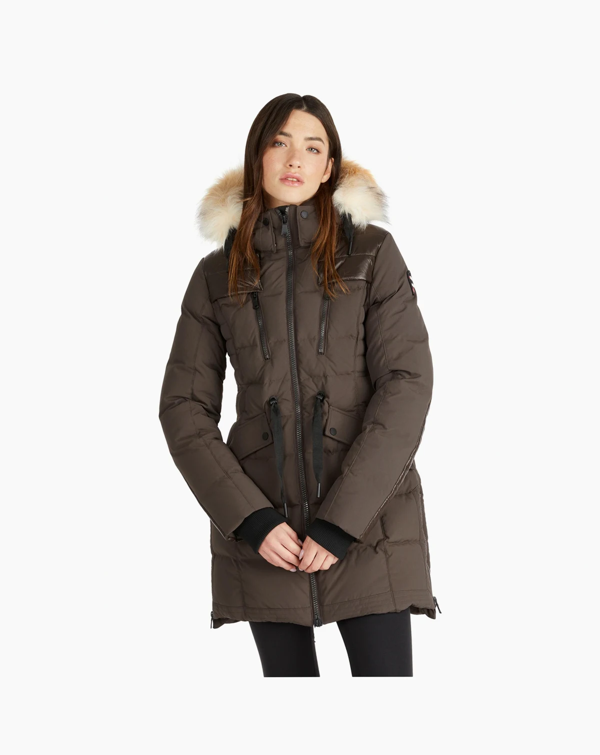 Women's Women's Alia Mixed Media Quilted Parka with Detachable Hood and Faux Fur Trim