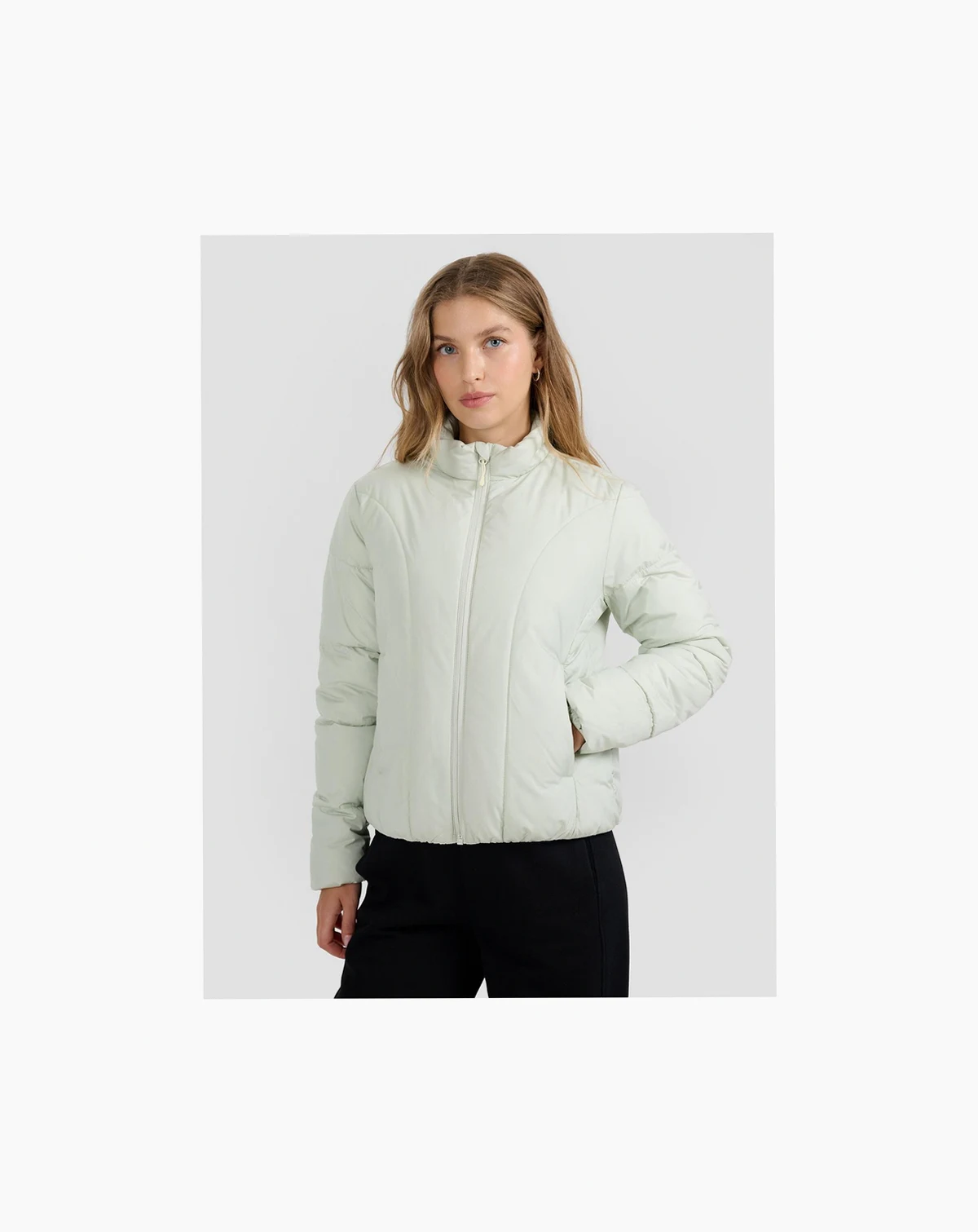 Women's Quilted Down Jacket With Synthetic Filling