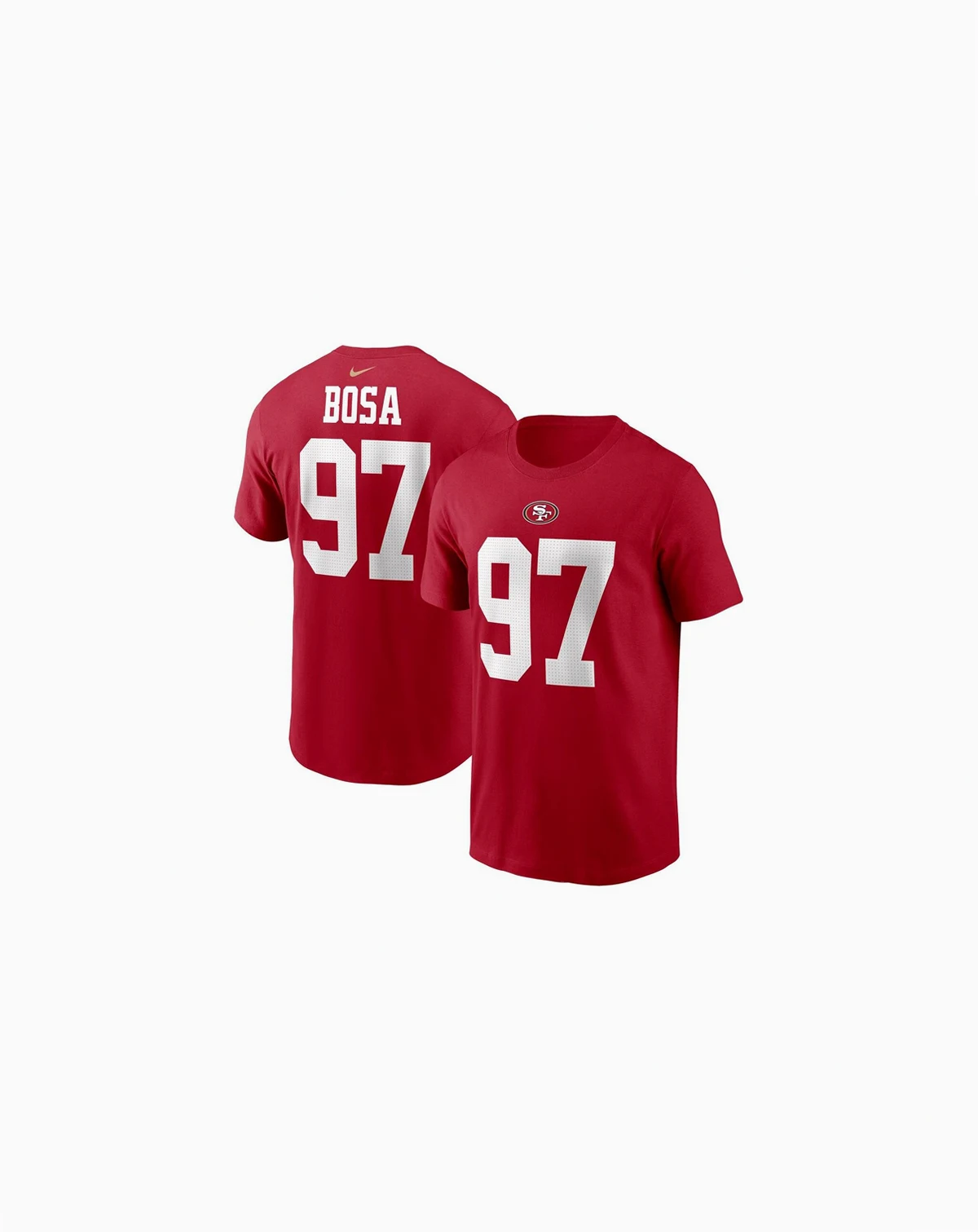 Men's Nick Bosa Scarlet San Francisco 49ers Player Name and Number T-shirt