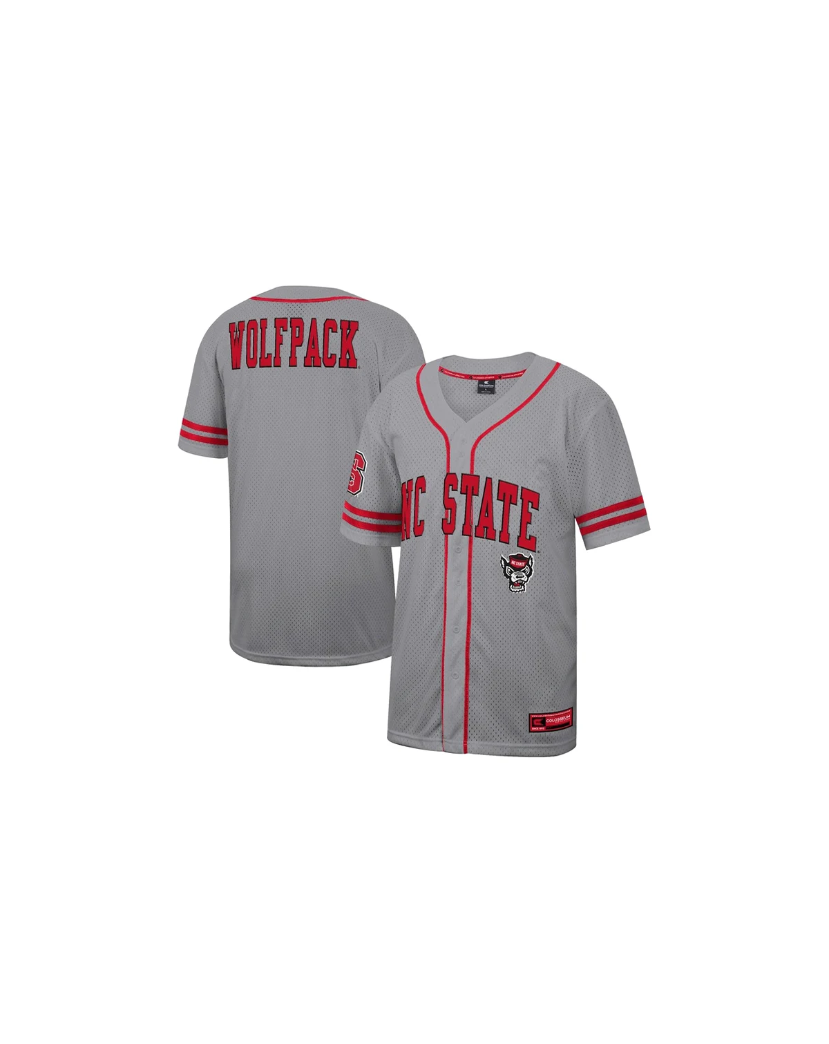 Men's Gray NC State Wolfpack Free Spirited Baseball Jersey