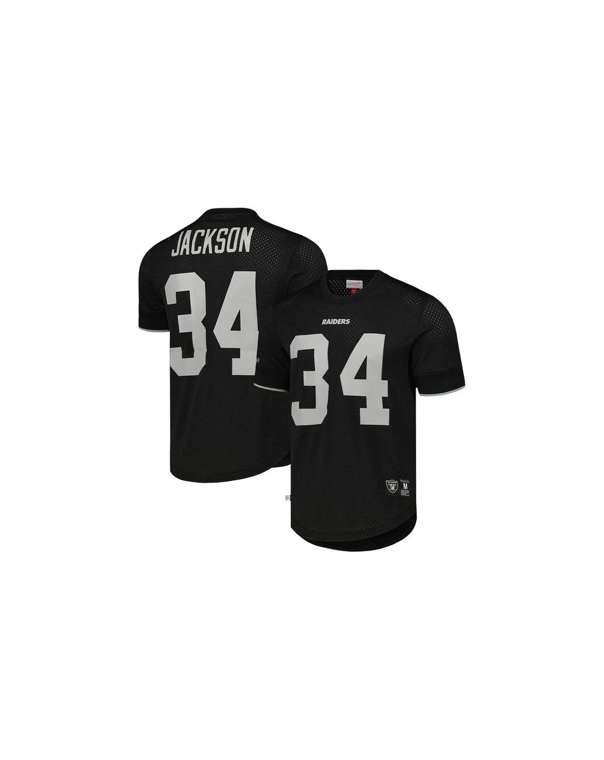 Men's Bo Jackson Black Los Angeles Raiders Gridiron Classics Retired Player Name and Number Mesh Top