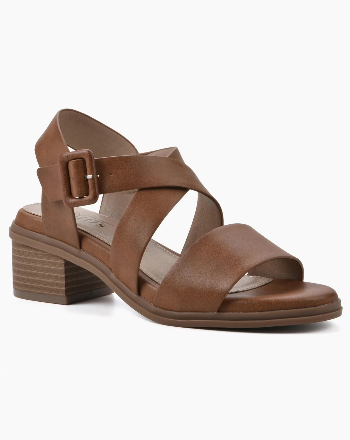 Women's Cordovan Stacked Heel Strappy Dress Sandals