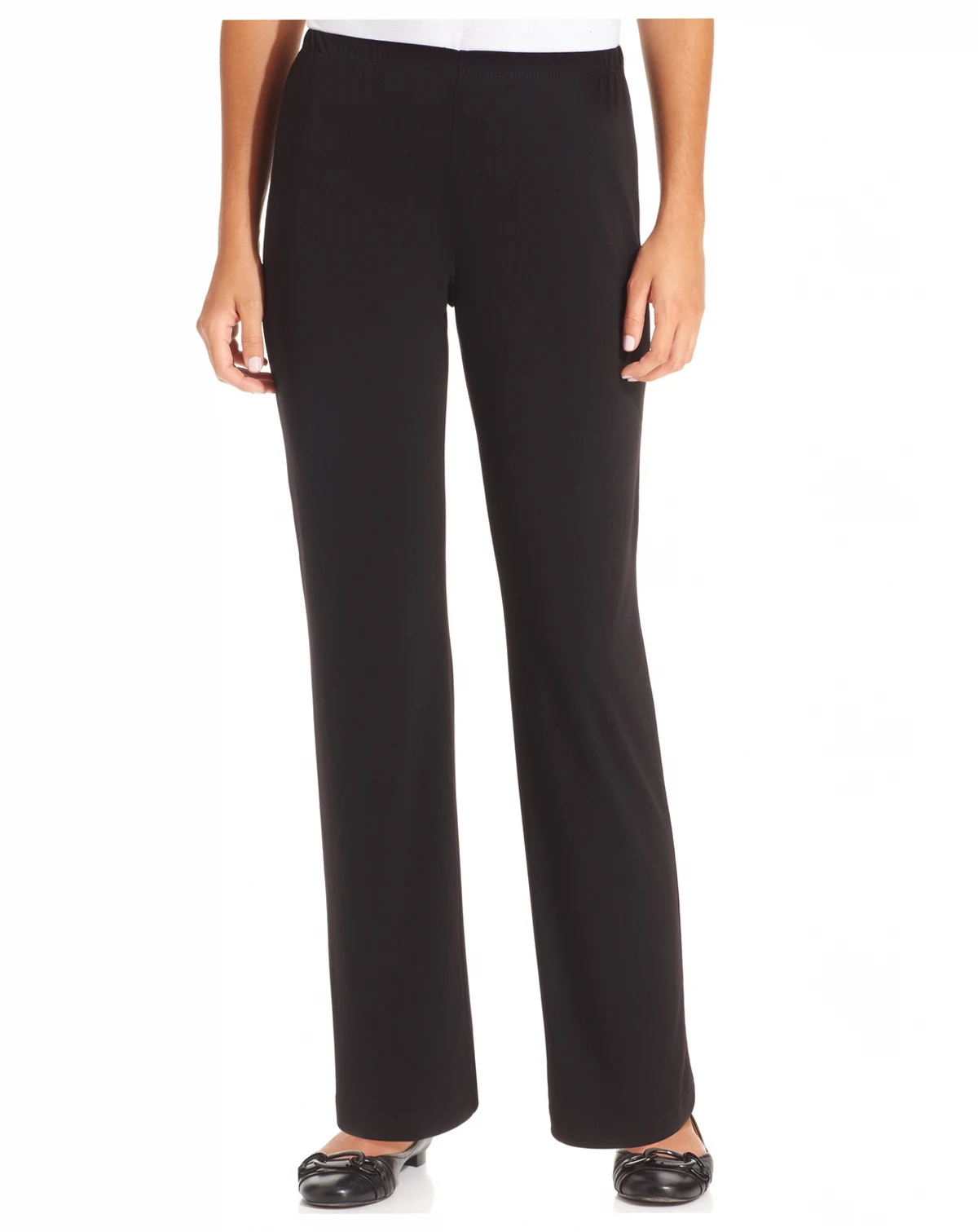 Petite Short Length Pull-On Straight-Leg Pants