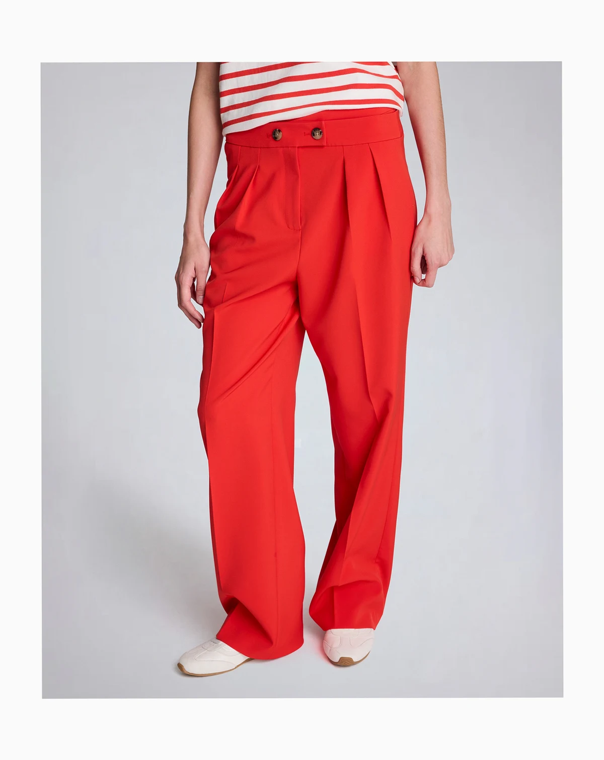 Women's Criss Cross Waist Mid Rise Trousers