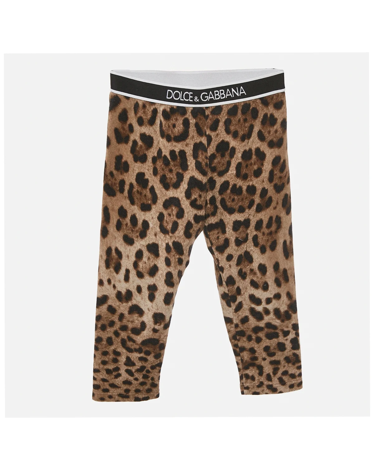 Women's Brown Leopard Print Cotton Knit Leggings